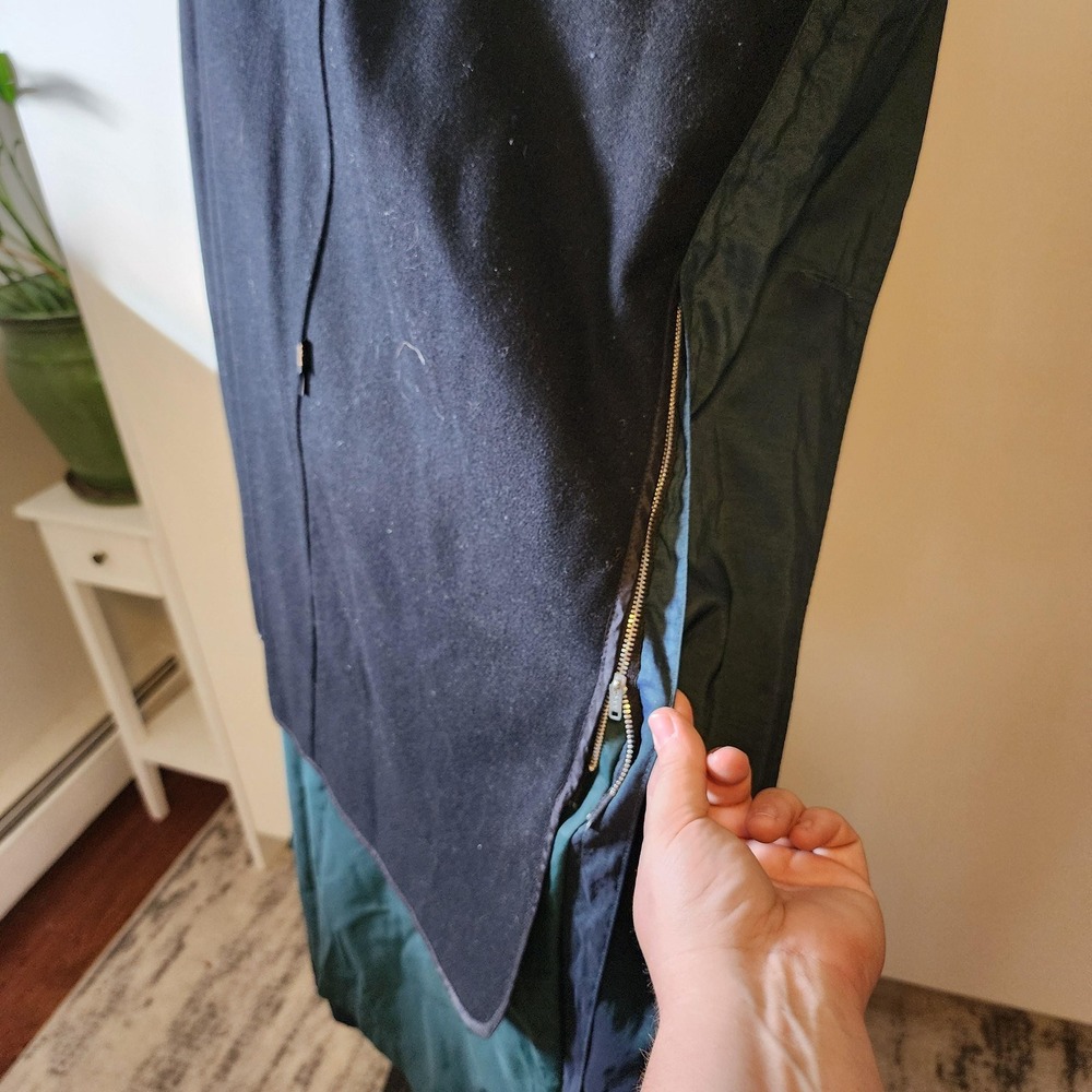 Forecaster of Boston Blue Green Iridescent Trench Coat Removable Liner 13/14 - Picture 10 of 11